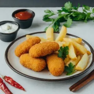 Nuggets con patatas (sin huevo)